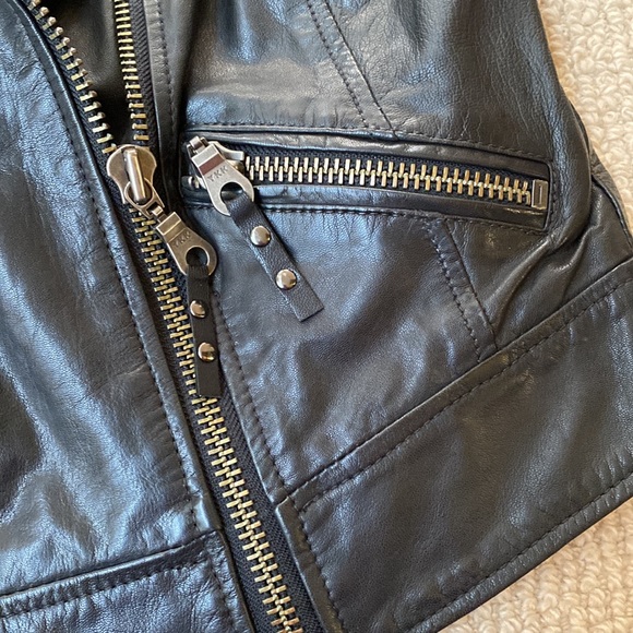 For Joseph Asymmetrical Black Leather Moto Biker Vest - Picture 15 of 16
